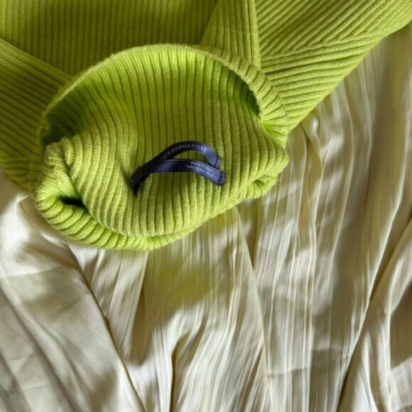 Anthropologie The Thea Twofer Sweater Dress Small Lime green - Picture 6 of 7